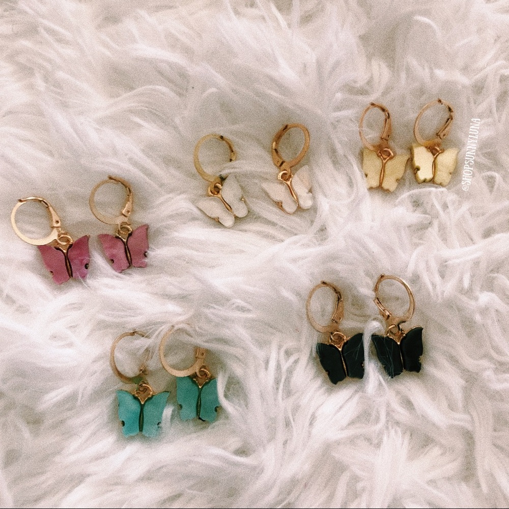 Butterfly Acrylic Lever-back Earrings
